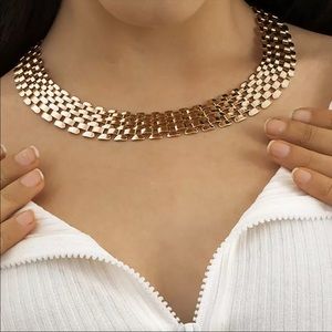 NEW 18K GOLD PUNK CHOKER CHAIN NECKLACE